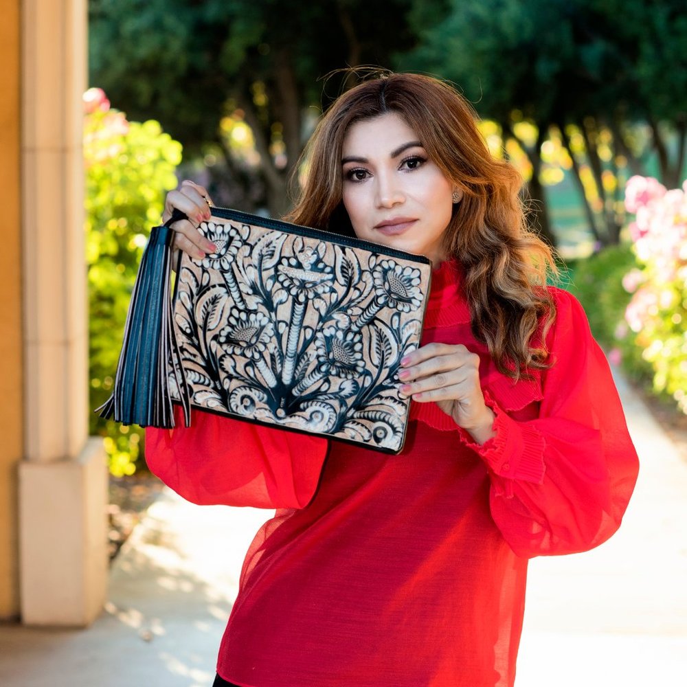 Beige& Black Clutch - SALE